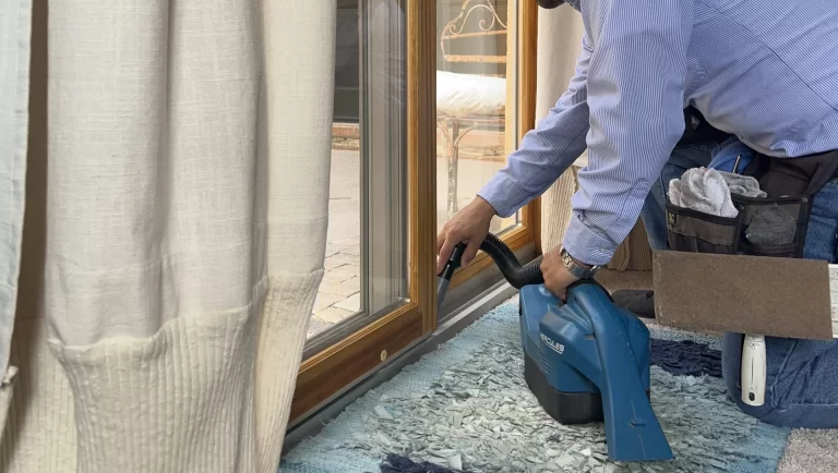 Vacuuming Out Sliding Tracks